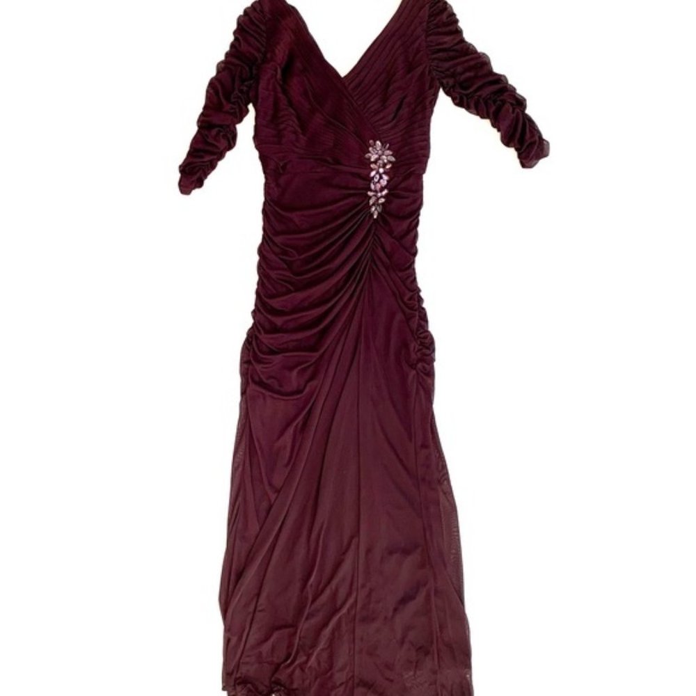 Mother of the Bride/Groom Dress Boatneck Ruched Chiffon